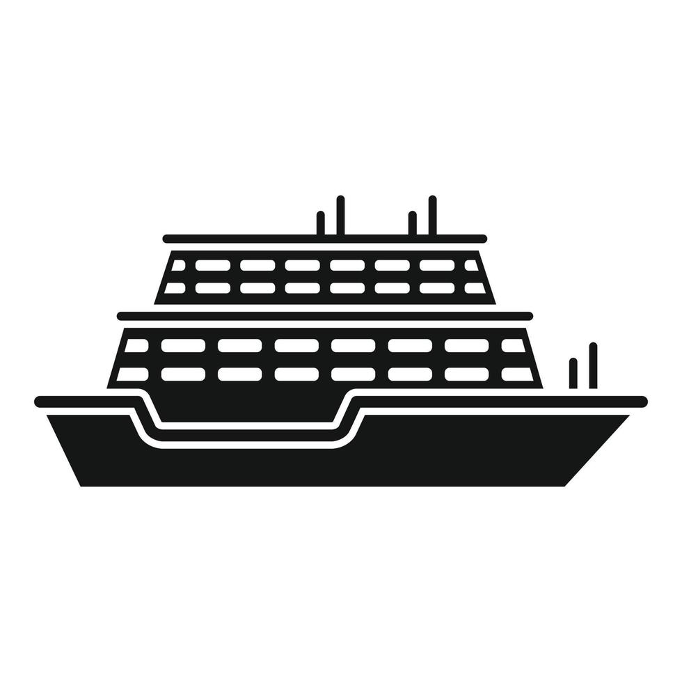 icono de ferry de crucero vector simple. barco río