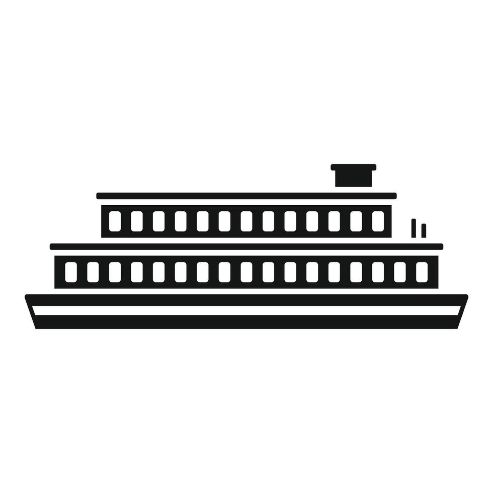 Car transportation ferry icon simple vector. River ship vector