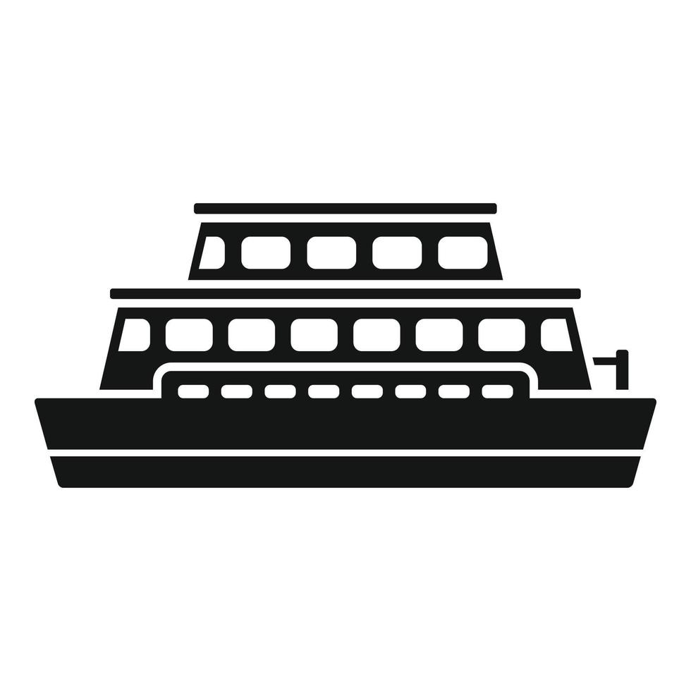 vector simple de icono de barco de ferry. barco de río