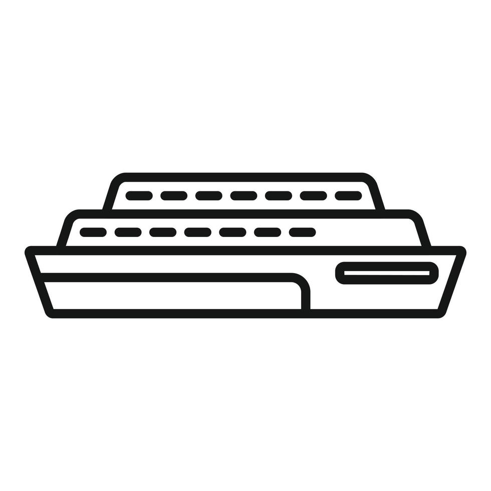 vector de contorno de icono de ferry fluvial. barco de agua
