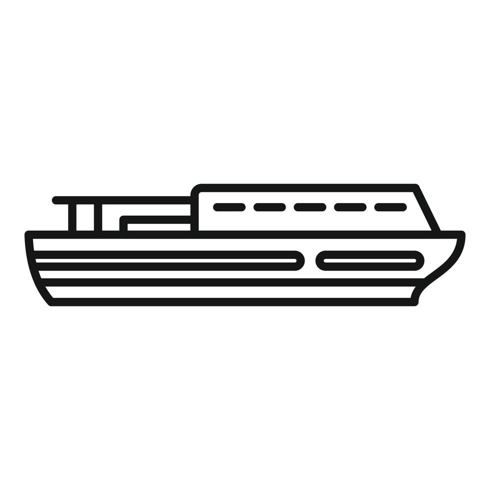 vector de contorno de icono de ferry de pasajeros. barco fluvial