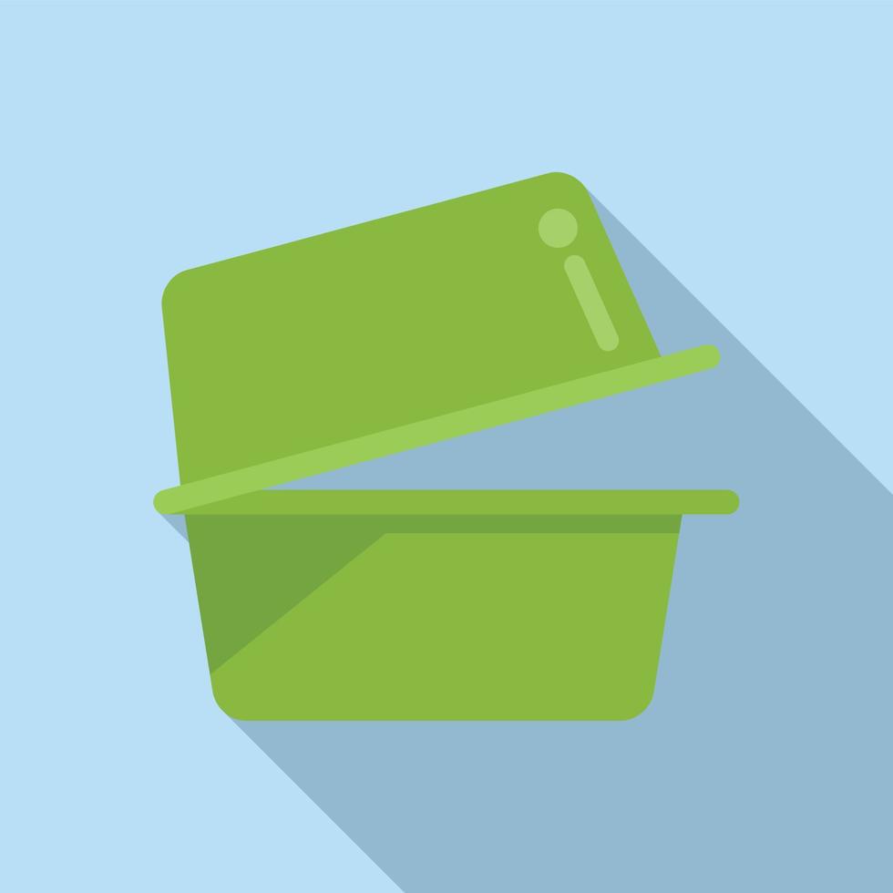 Food box icon flat vector. Eco recycle vector