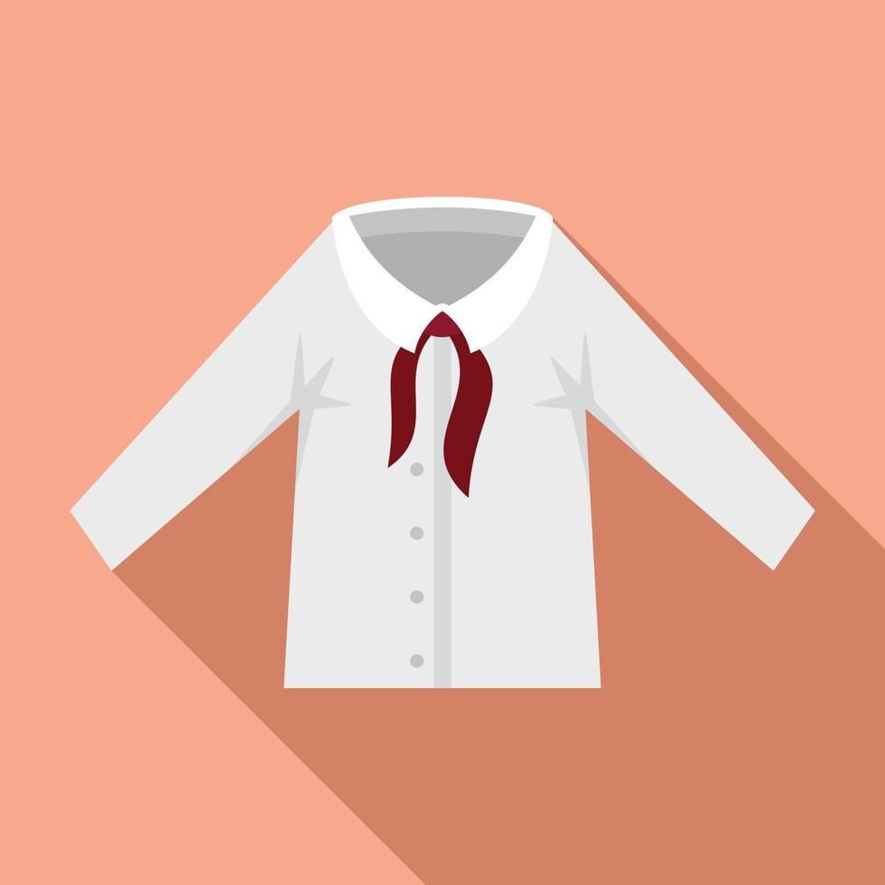 Ribbon shirt icon flat vector. Student suit vector