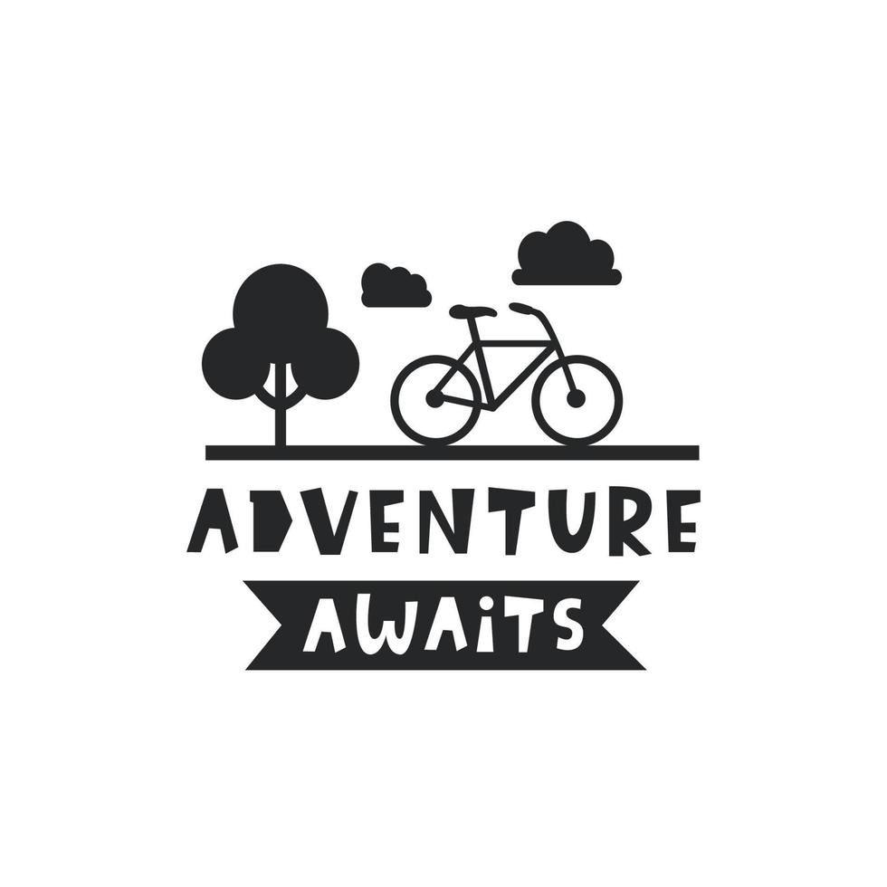 Adventure awaits. Lettering inspiration quote vector