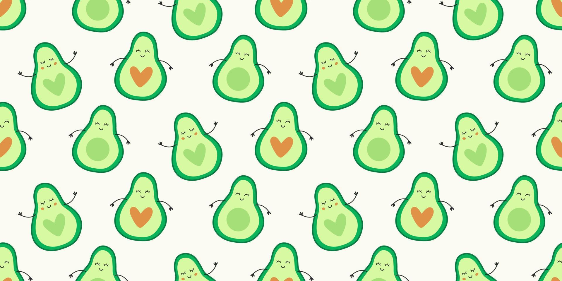 lindo aguacate sin fisuras de fondo con formas de corazones vector