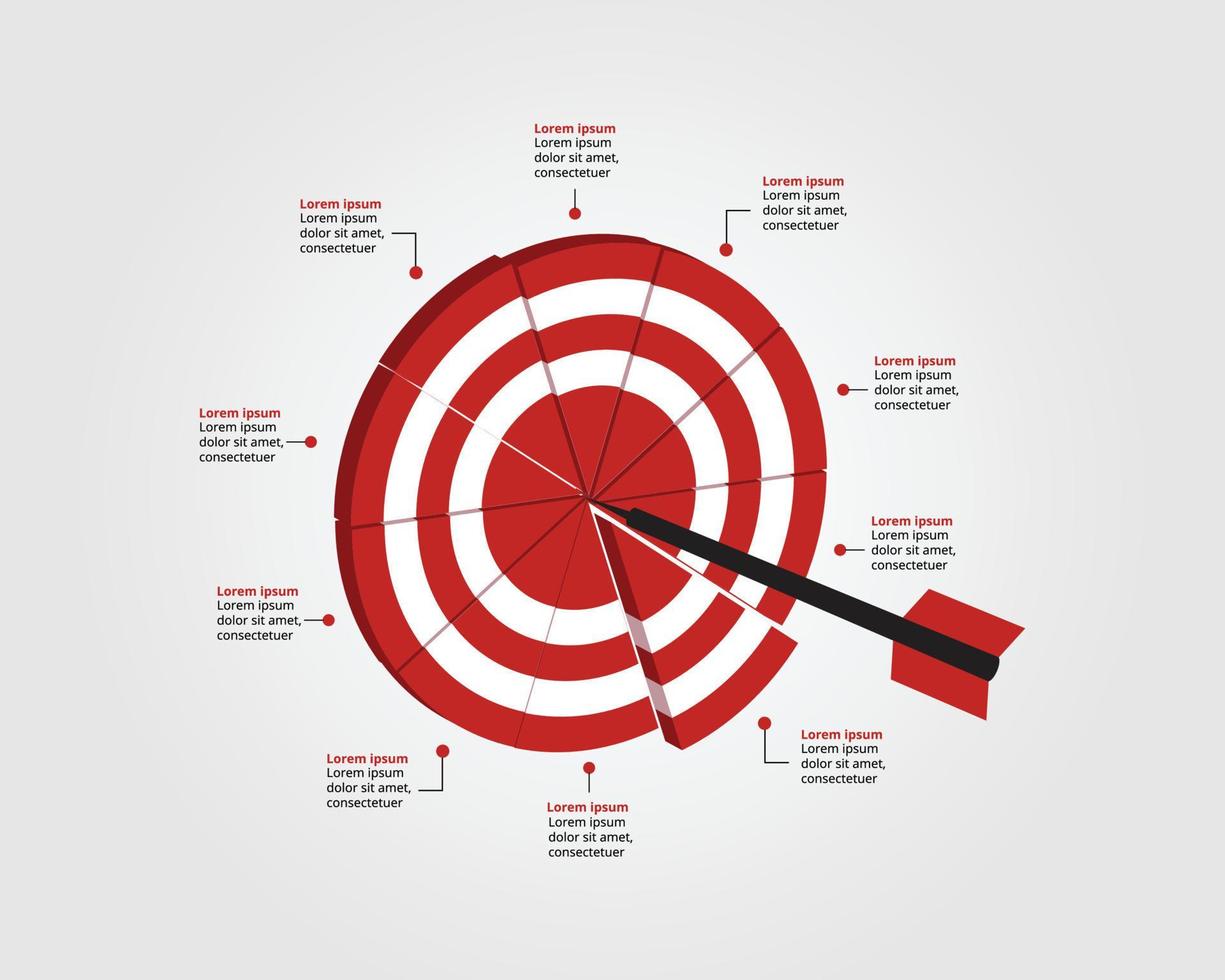 Goal template for infographic for presentation for 10 element vector