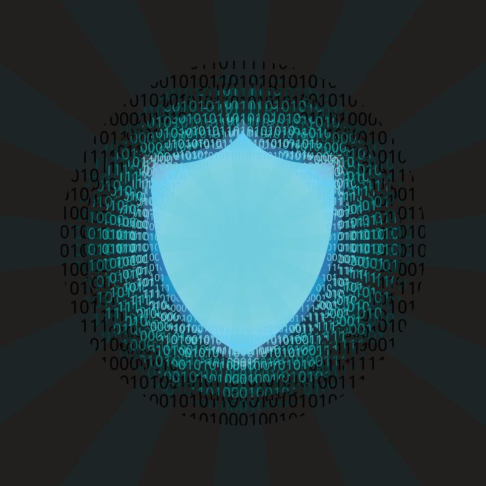 blue network light code of circle with code abstract technology background vector