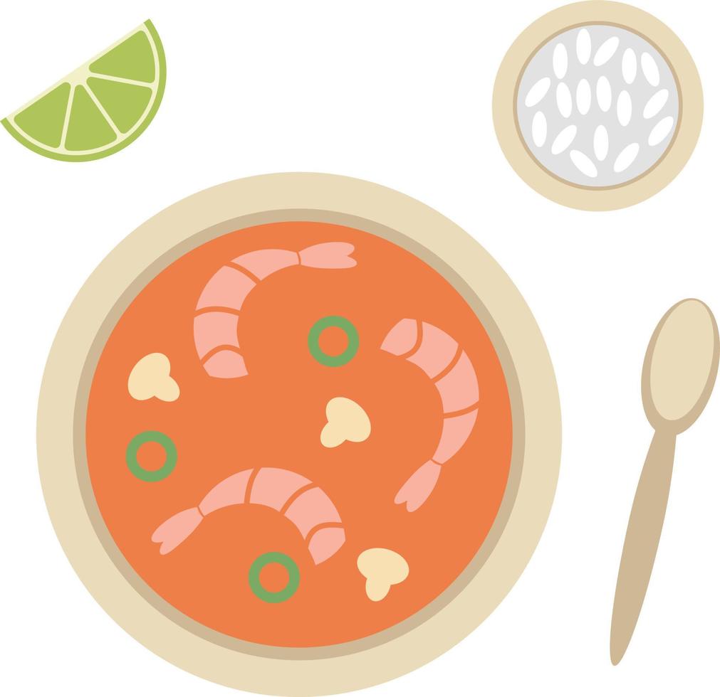 Tom Yum soup, vector. vector