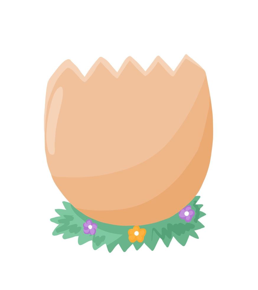 Cracked egg in cartoon style vector