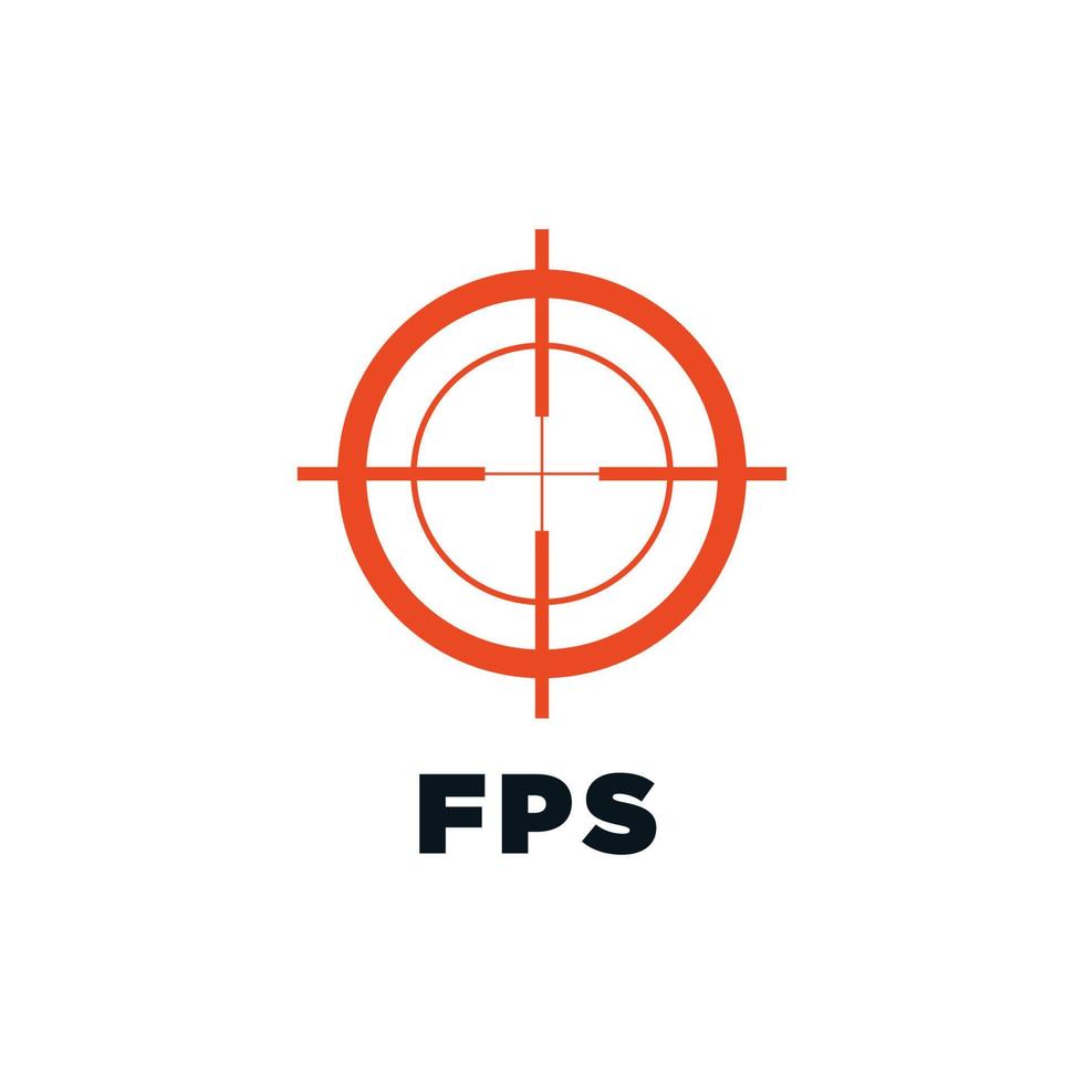 icono de objetivo de pistola para la categoría de juegos fps vector