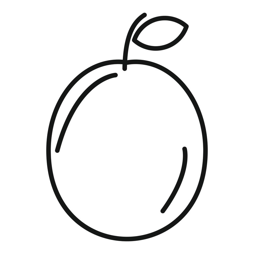 vector de contorno de icono de fruta de pera. granja ecológica