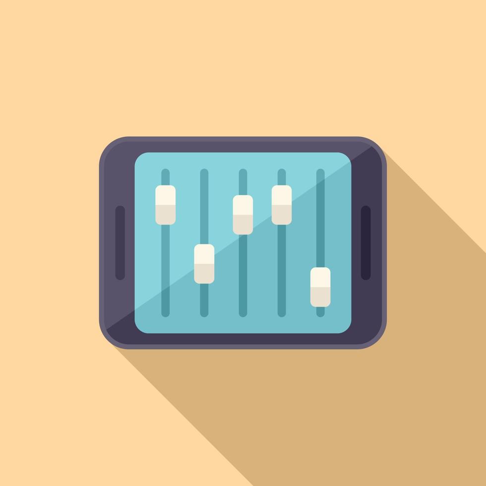 Tablet smart consumption icon flat vector. Digital home vector