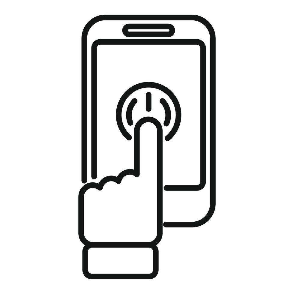 vector de contorno de icono de apagado del teléfono. consumo inteligente