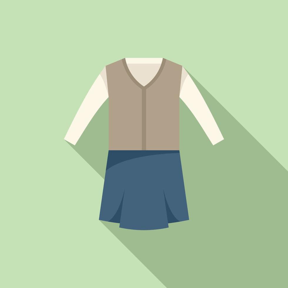 College dress icon flat vector. Fashion shirt vector