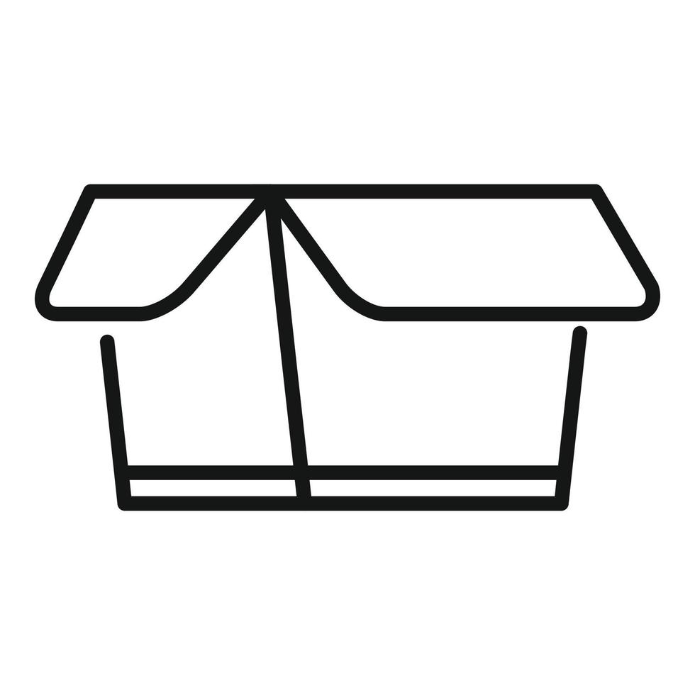 vector de contorno de icono de caja de cartón. paquete ecológico