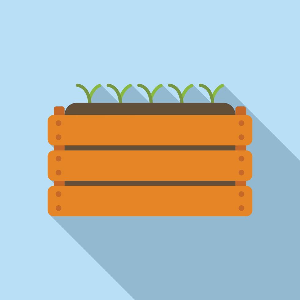Agriculture box icon flat vector. Eco farm vector