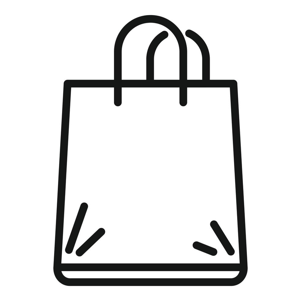 Organic bag icon outline vector. Food paper vector