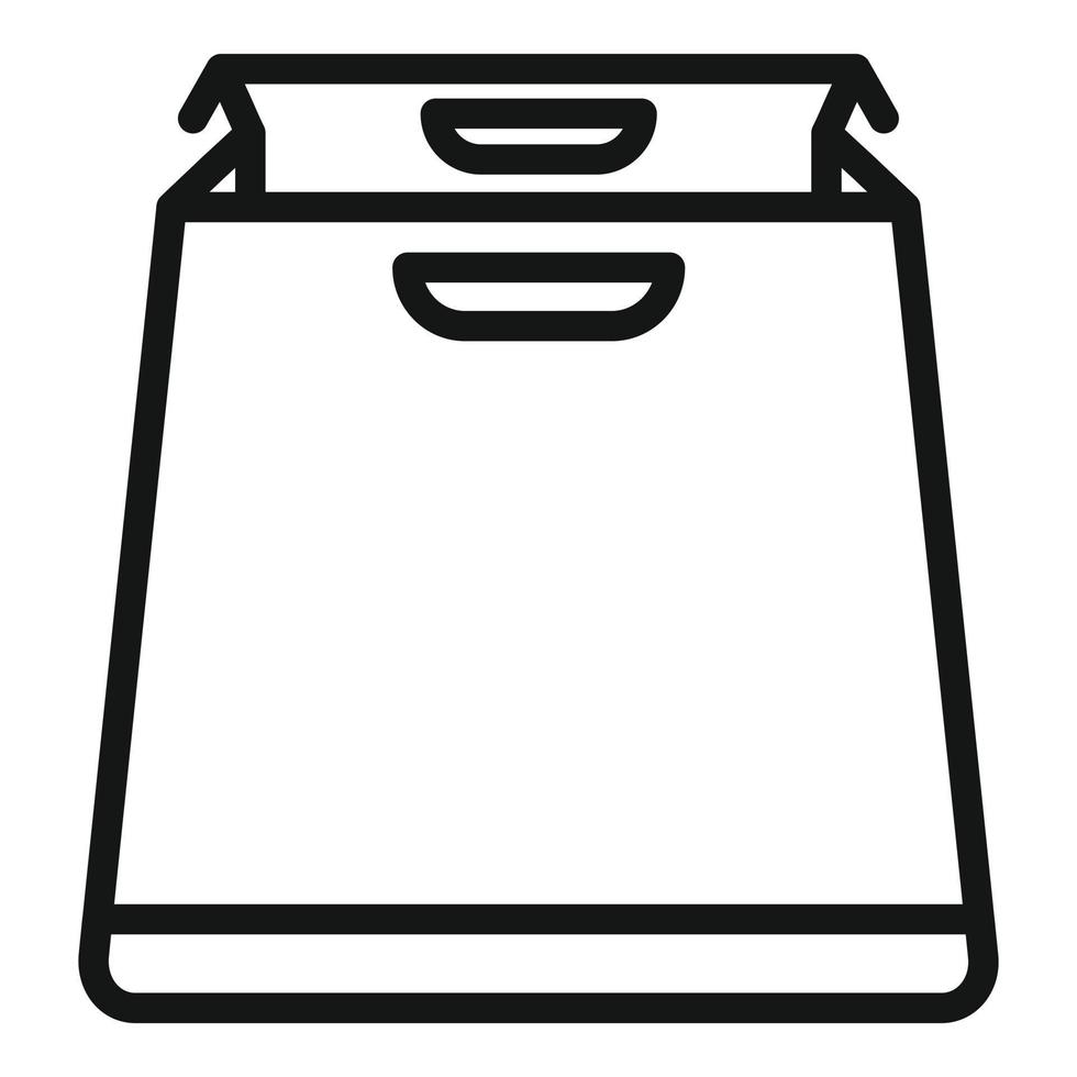 Food paper pack icon outline vector. Eco bag vector