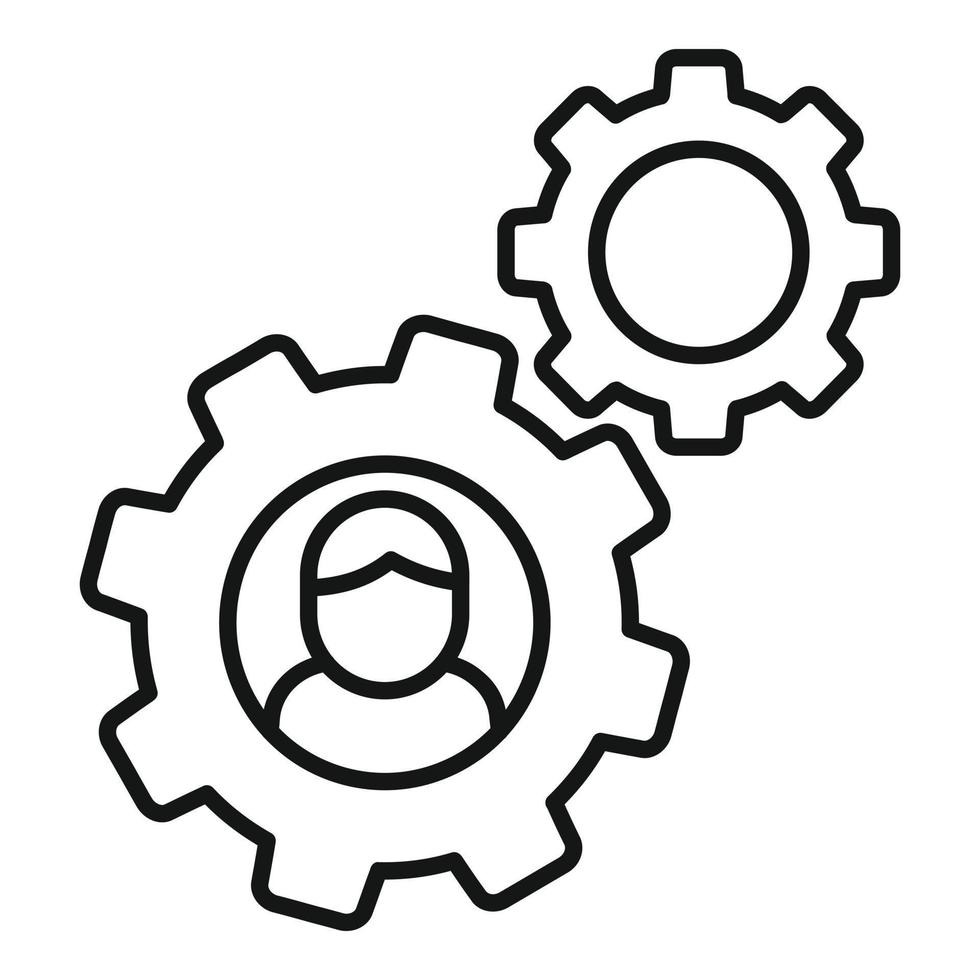 Gear development icon outline vector. Earth sdg vector