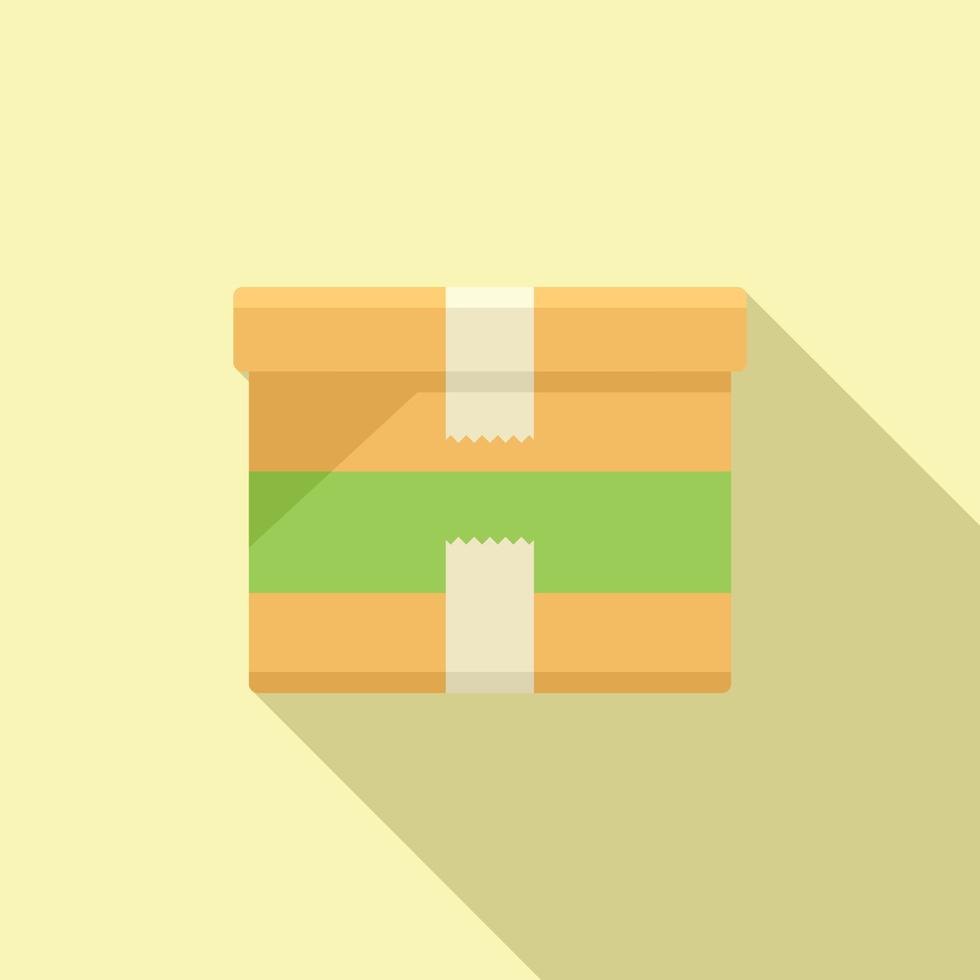 Carton box icon flat vector. Paper package vector
