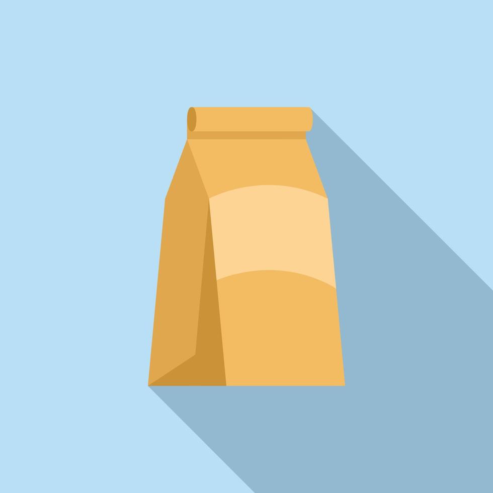 Food pack icon flat vector. Recycle box vector