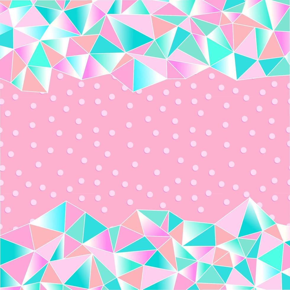 Cute background for a princess with crystals. Multicolored triangles girly pattern. Vector illustration