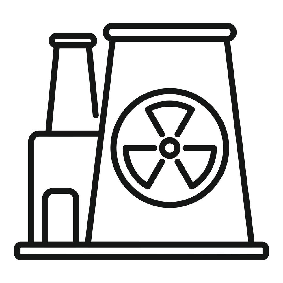 Nuclear plant icon outline vector. Nature power vector