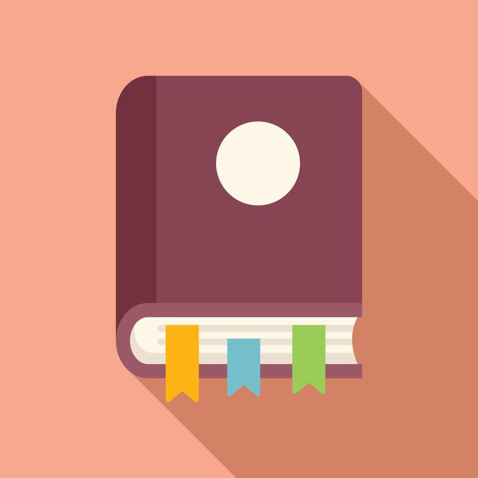 Study book icon flat vector. Exam answer vector