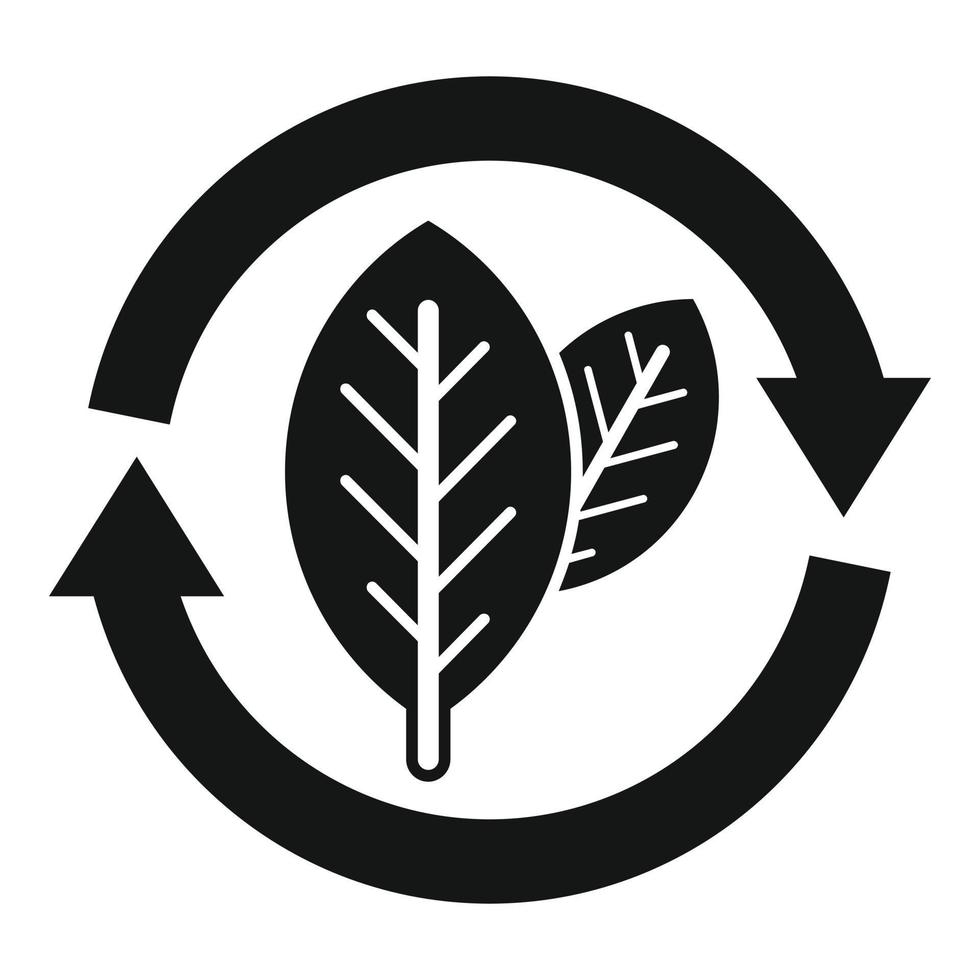 Recycle eco leaf icon simple vector. Save plant vector