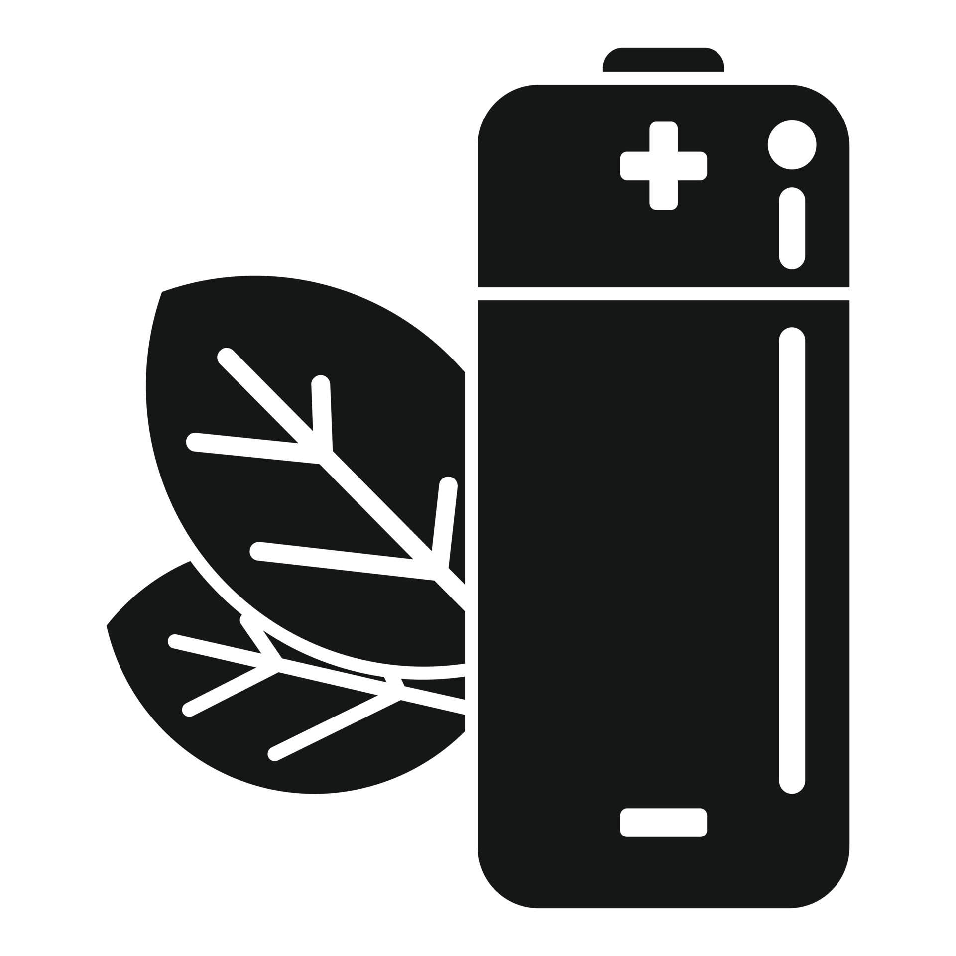 Eco charge battery icon flat vector. Nature power 15156216 Vector Art