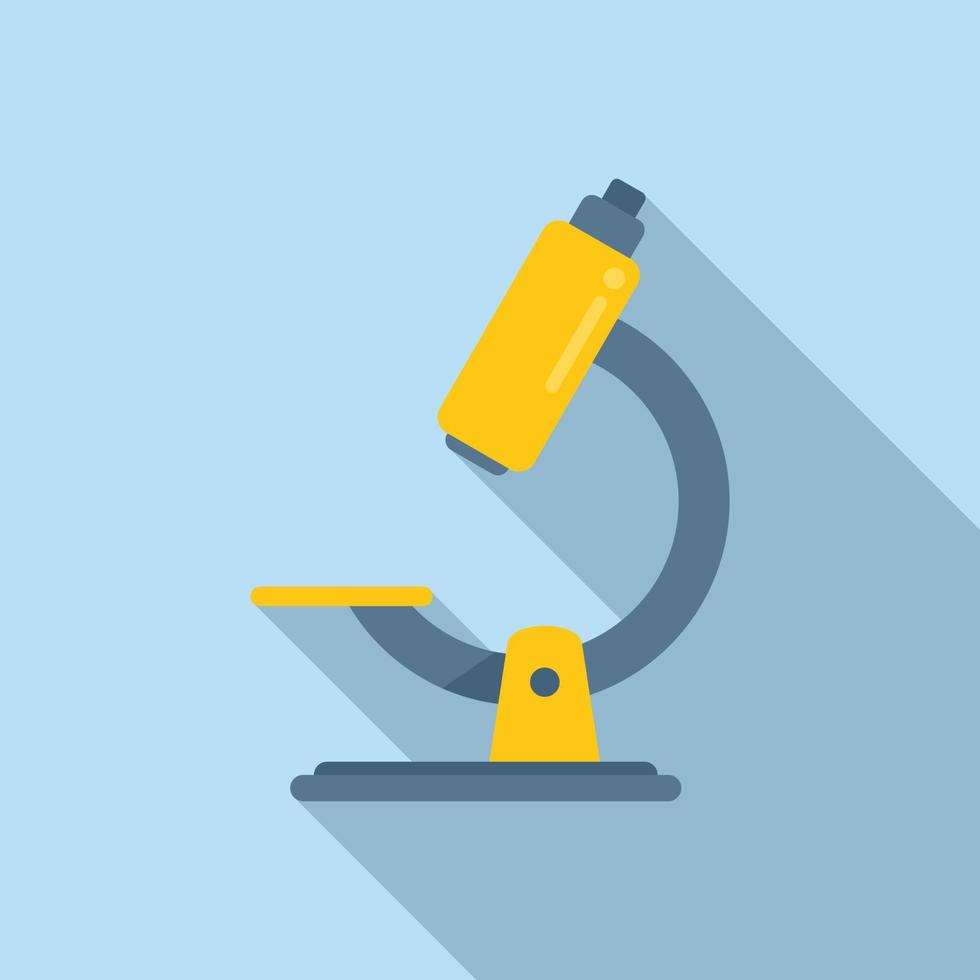 School microscope icon flat vector. Examination check vector