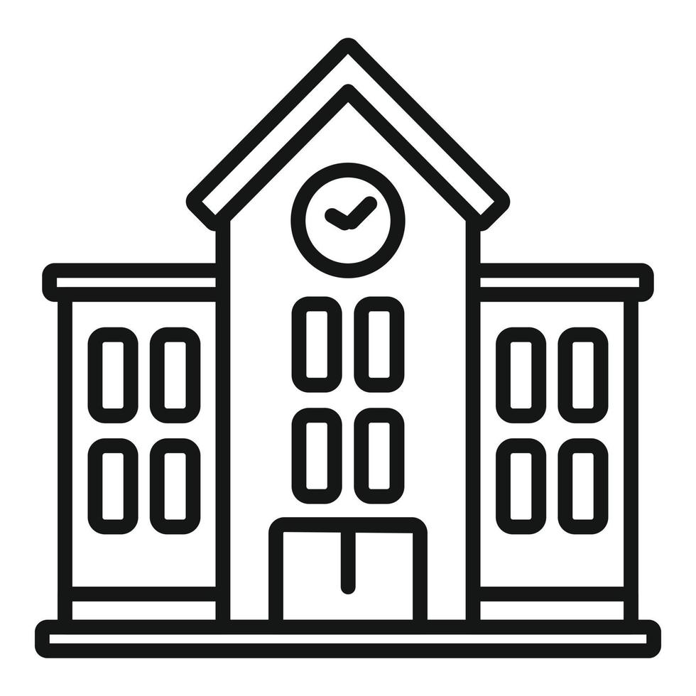 School building icon outline vector. Exam test vector