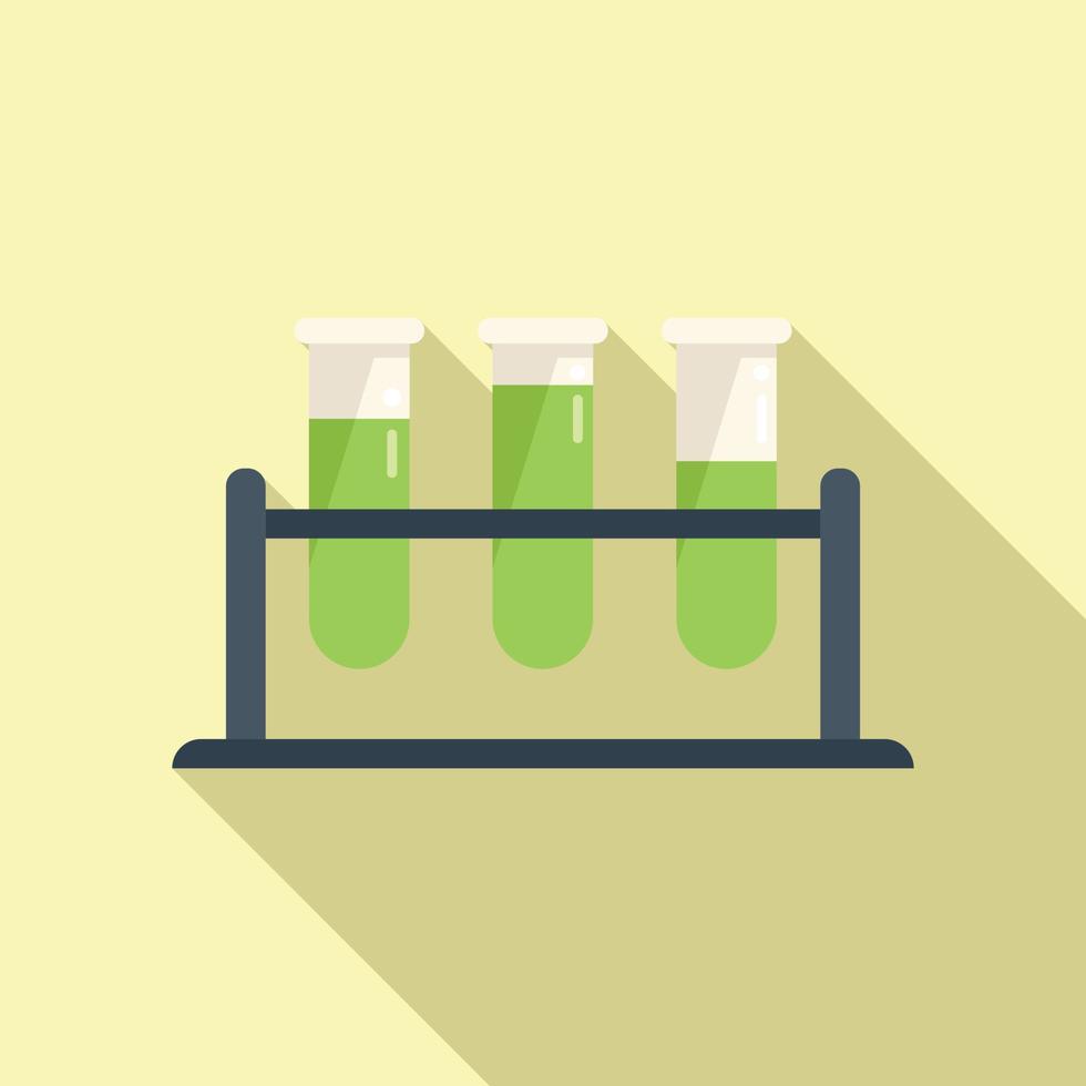 Test tube stand icon flat vector. Survey sheet vector