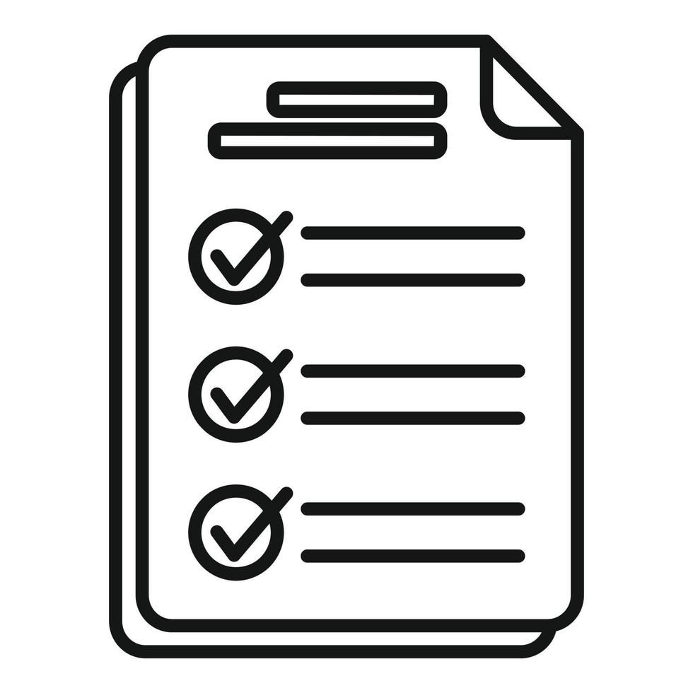 Paper mark test icon outline vector. Exam answer vector