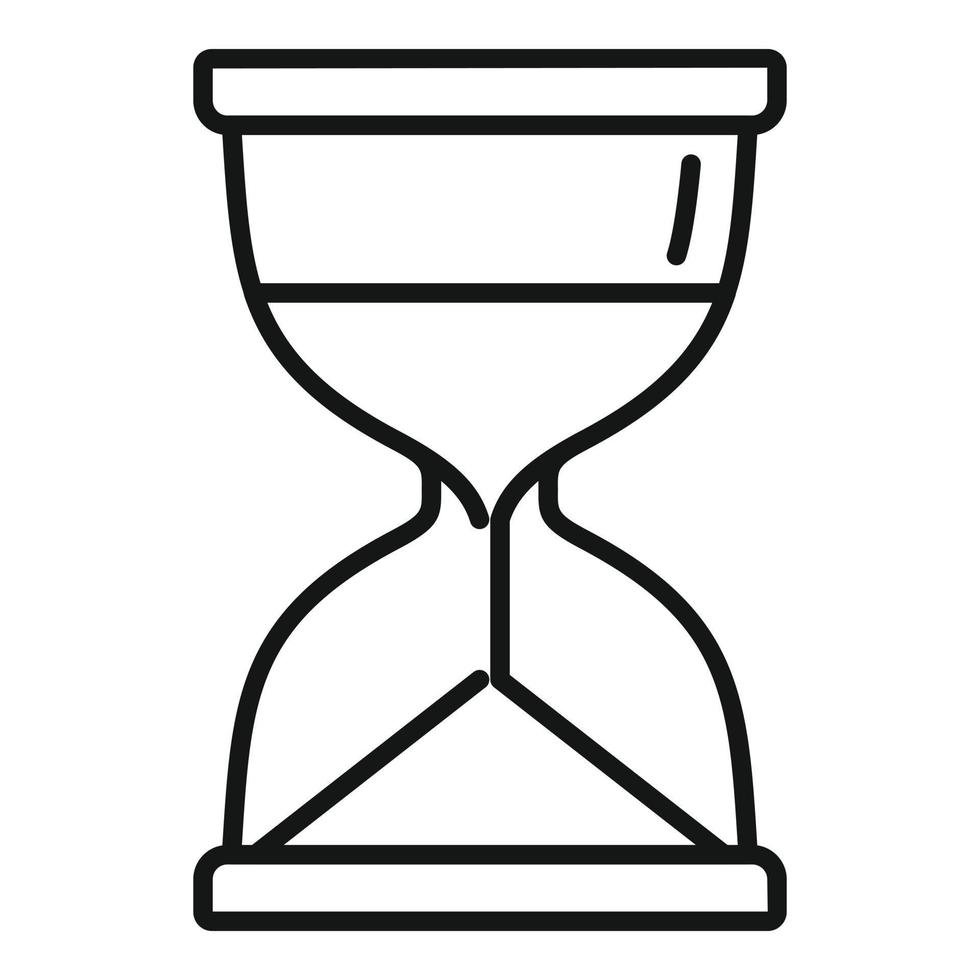 Test hourglass icon outline vector. Paper check vector