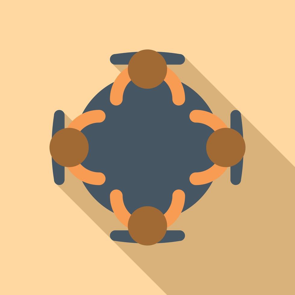 Table forum icon flat vector. Business meeting vector