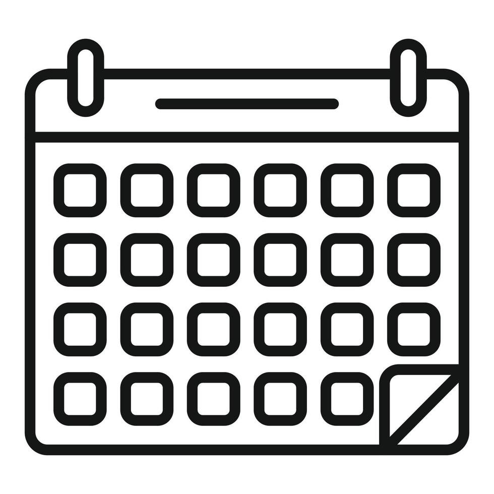 vector de esquema de icono de calendario de plan. hora del evento