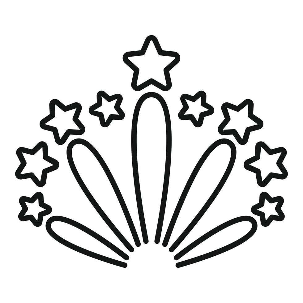 Happy firework icon outline vector. Carnival party vector