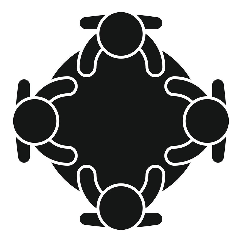 Table forum icon simple vector. Business meeting vector