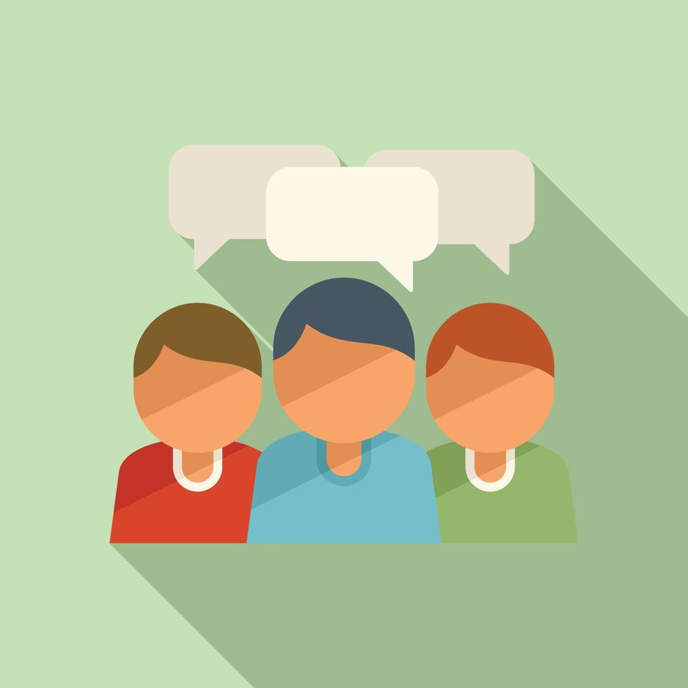 People group icon flat vector. Social meeting vector