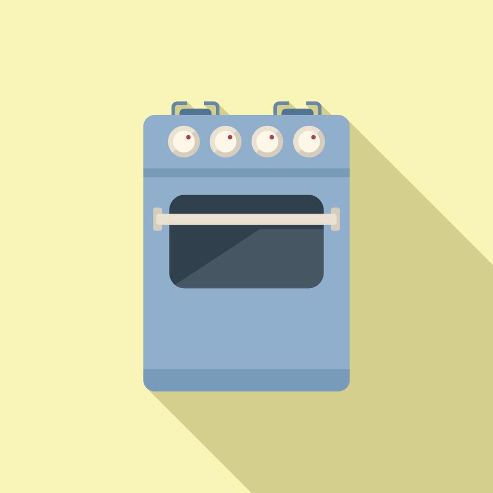 Natural gas stove icon flat vector. Kitchen cooker vector