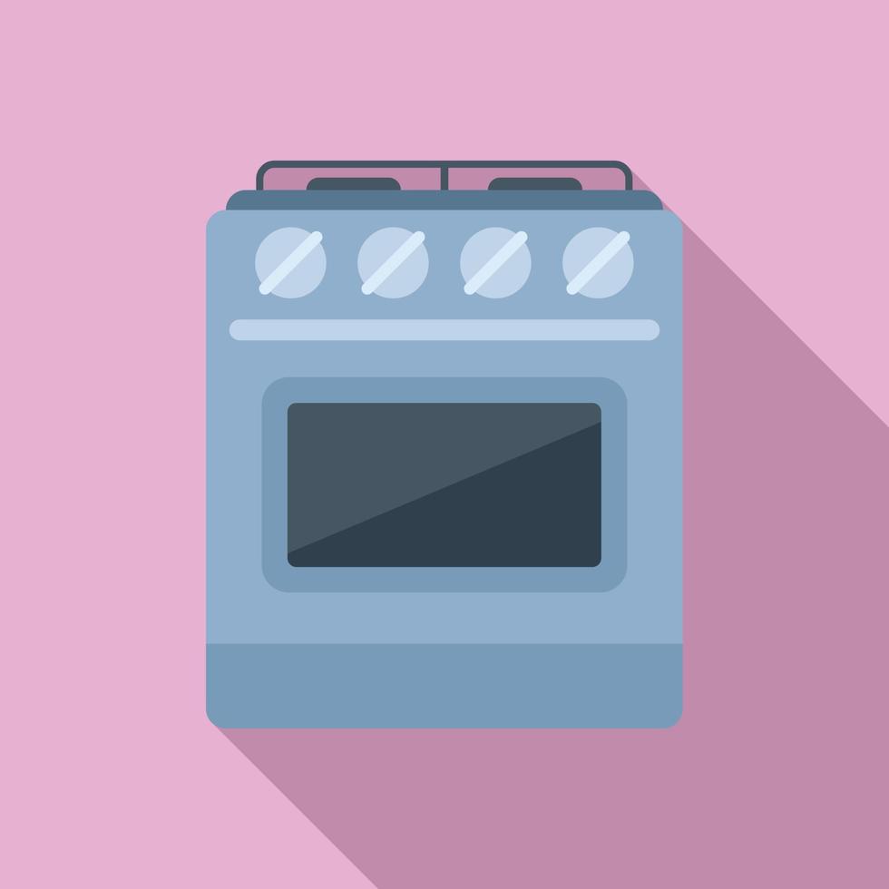 Stove pot icon flat vector. Cooking burner vector