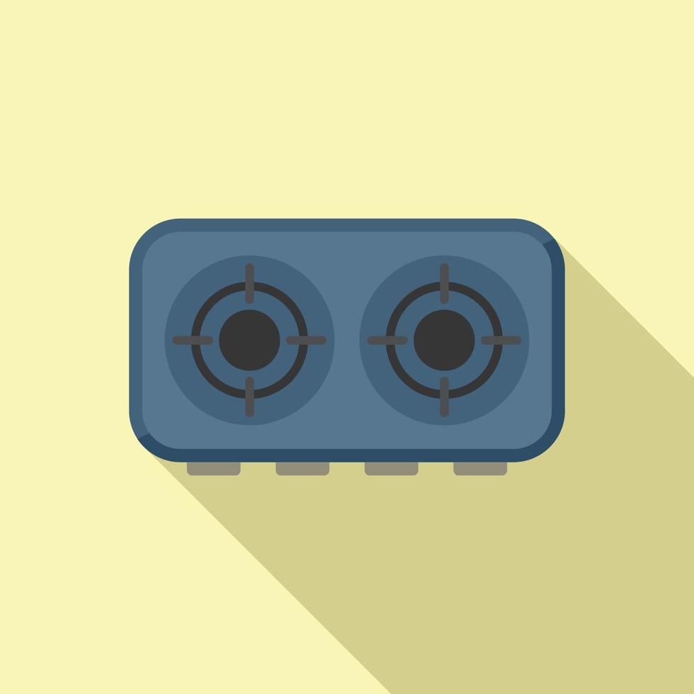 Top view stove icon flat vector. Gas cooker vector