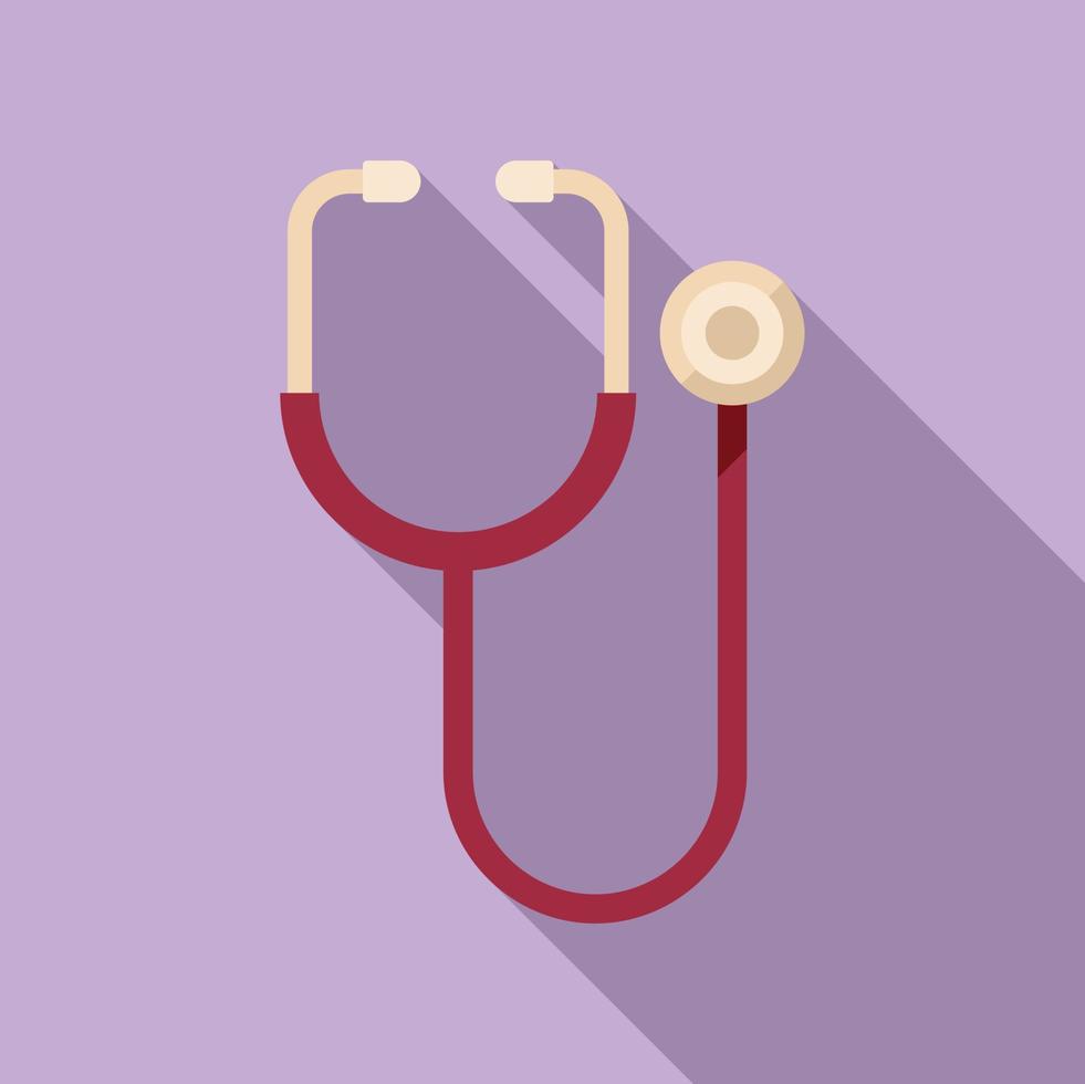 Doctor stethoscope icon flat vector. Family health vector