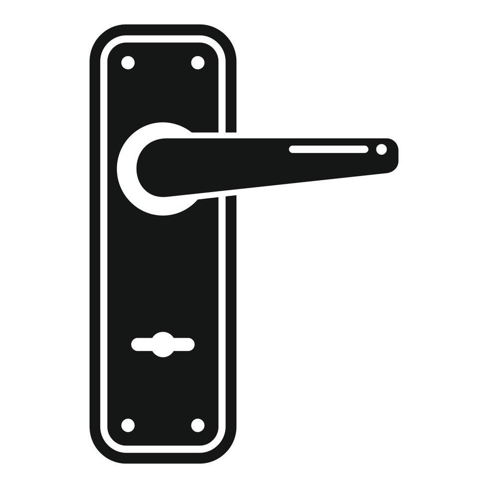 Aluminum door handle icon simple vector. Lock key vector