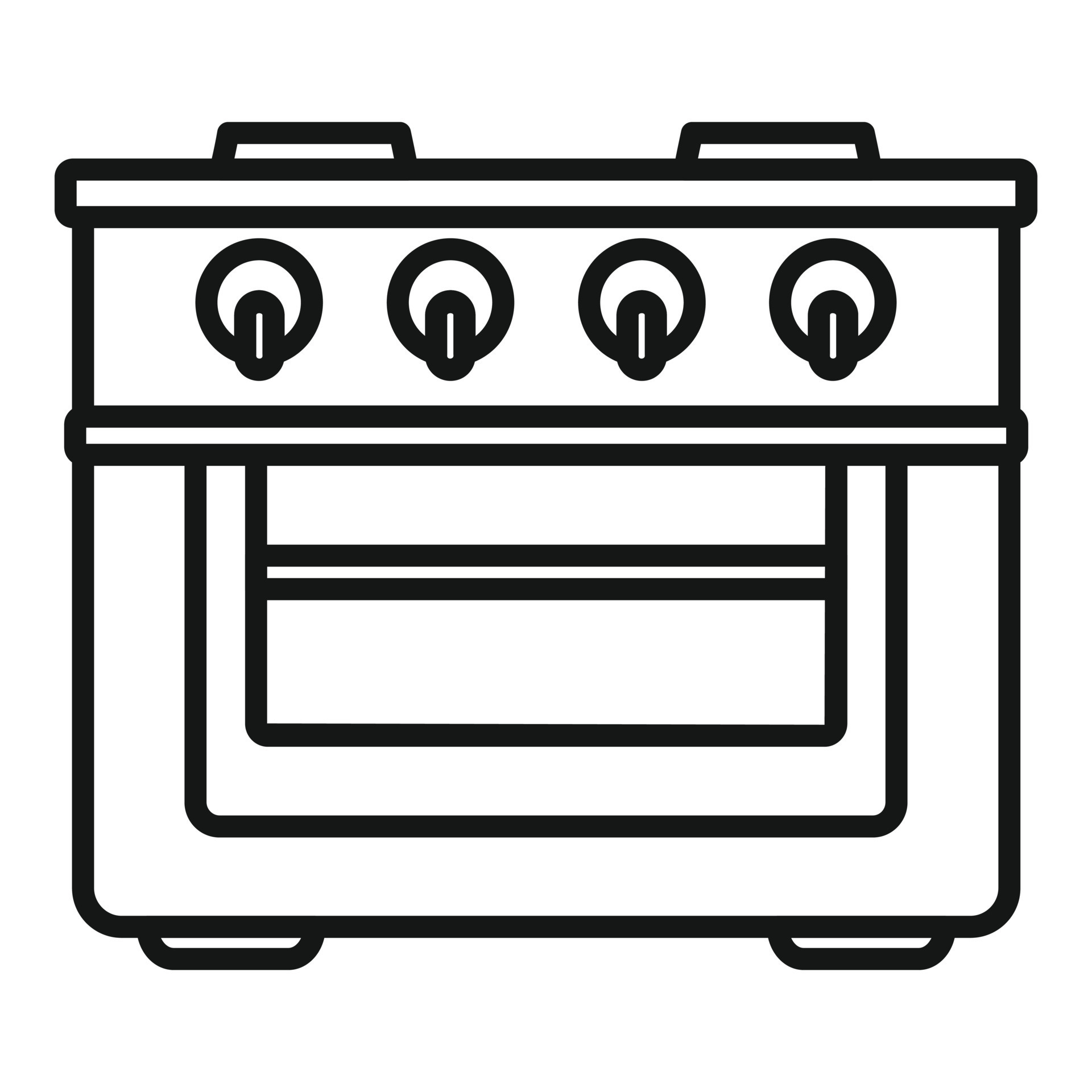 Soup stove icon outline vector. Gas cooker 15156556 Vector Art at Vecteezy