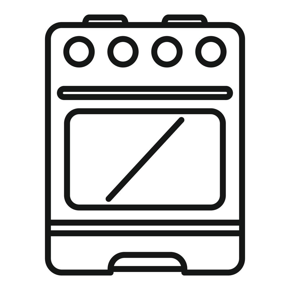 Pan stove icon outline vector. Gas cooker vector