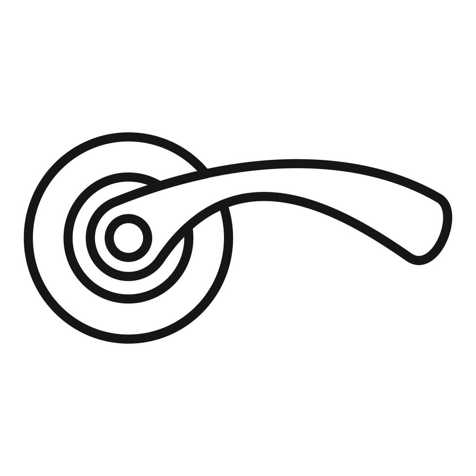 Silver door handle icon outline vector. Lock latch vector