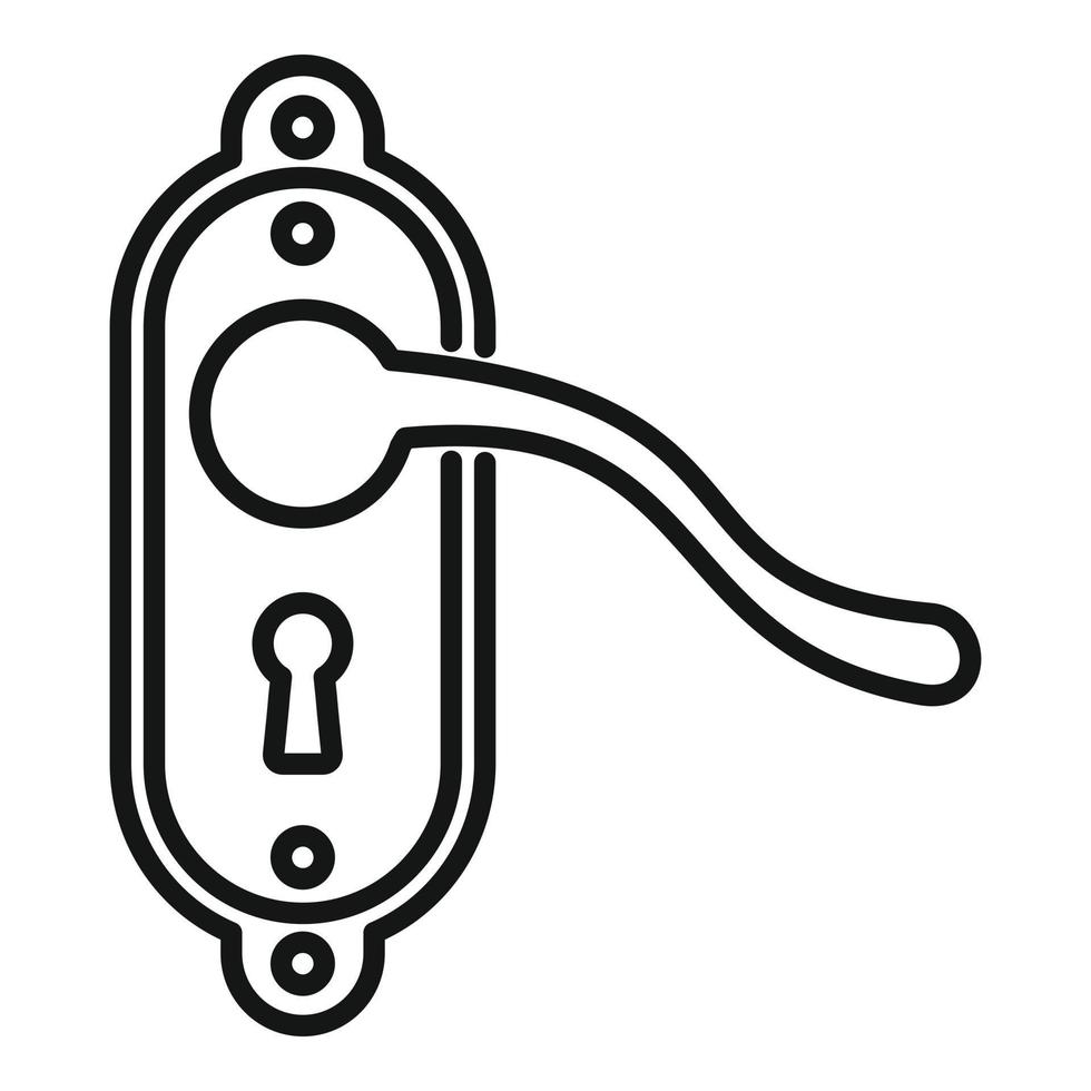 vector de contorno de icono de manija de puerta moderna. perilla de bloqueo