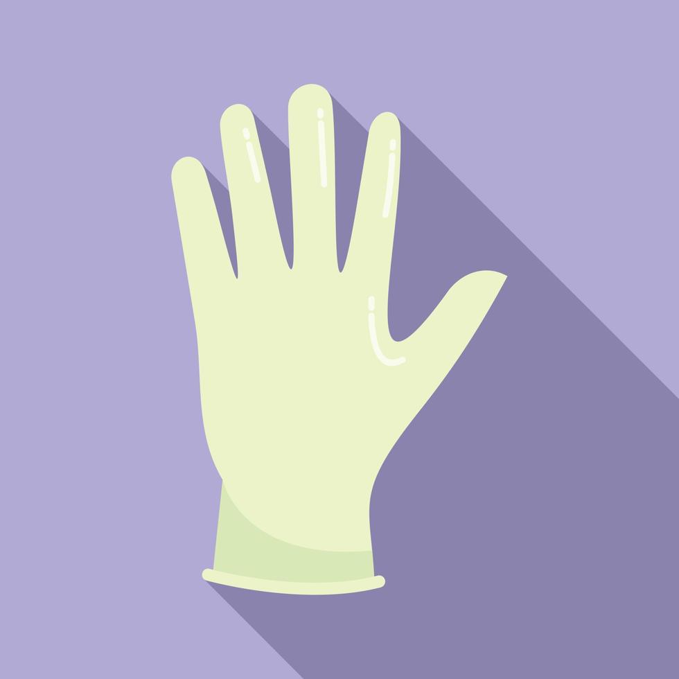 Medical glove icon flat vector. Hand latex vector